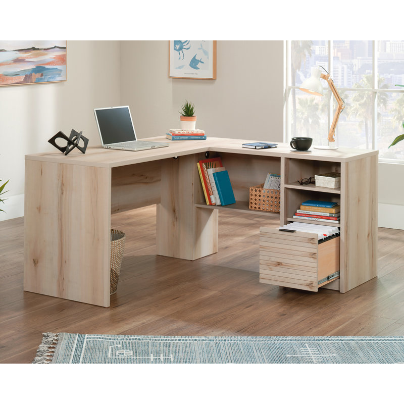 L-Shaped Executive Desk, Pacific Maple