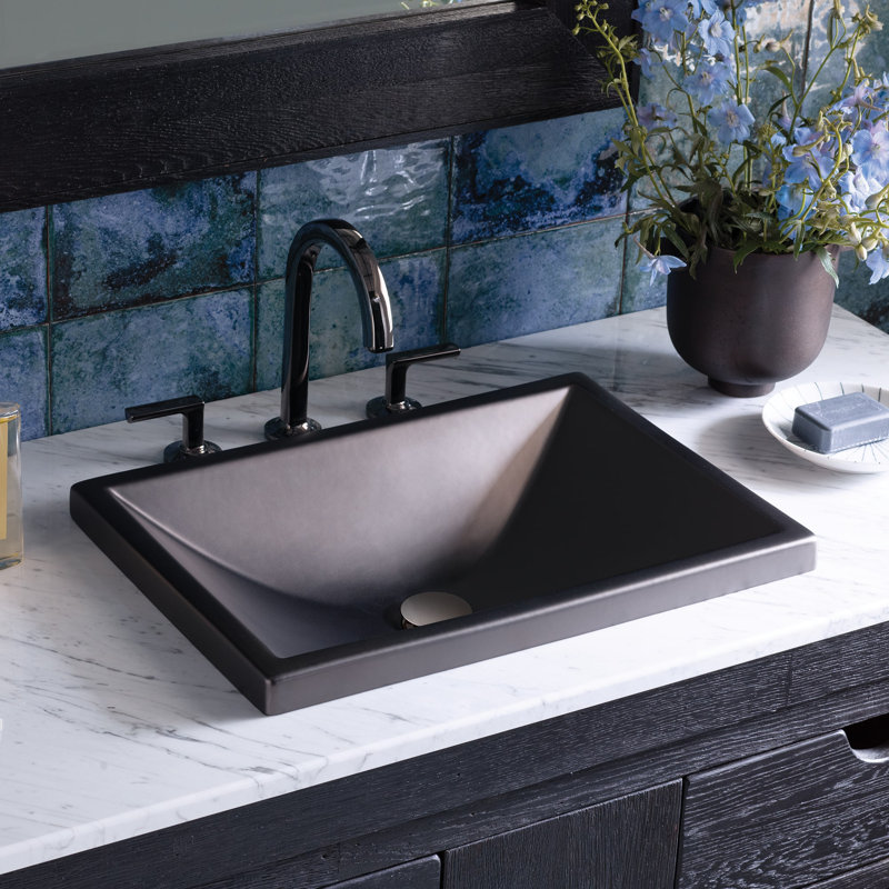 Lavabo de salle de bain double en argile réfractaire Amara, Métal industriel