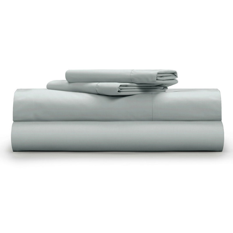 Ensemble de draps 100% coton 400 fils Cool & Crisp, Grand, Gris clair