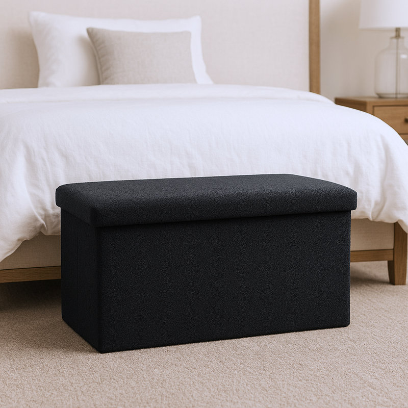Repose-pieds avec rangement 30 "noir Boucle