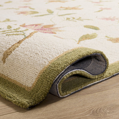 Tapis floral en laine crocheté à la main Kinchen