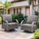 Bobra Outdoor Wicker Swivel Rocking Patio Lounge Chair with Cushions set of 2