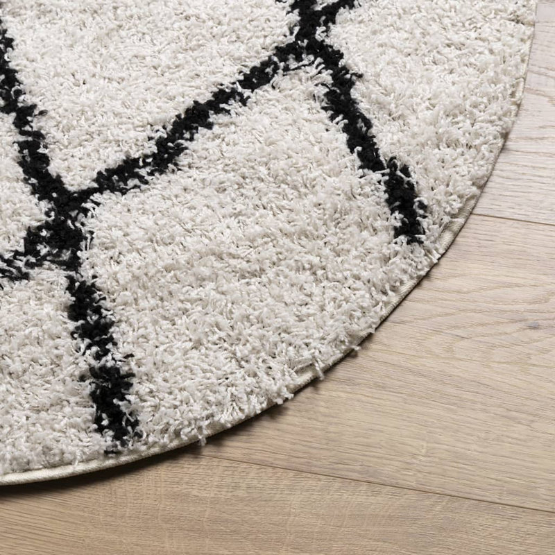 Amanda Geometric Shag Area Rug, Round 120cm