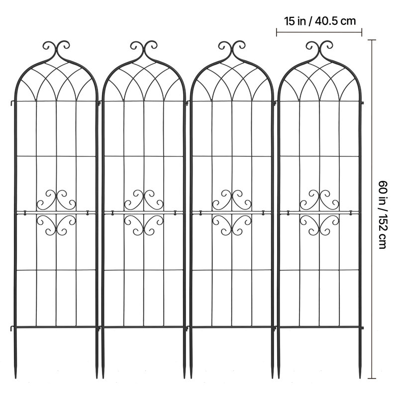 Garden Trellis, 71 x 20 inch Rose Trellis, Garden Flower Rose Trellises with Powder-Coated Finish & Convenient Locking Design, Plant Support Trellises for Flowers, Vegetables, Roses