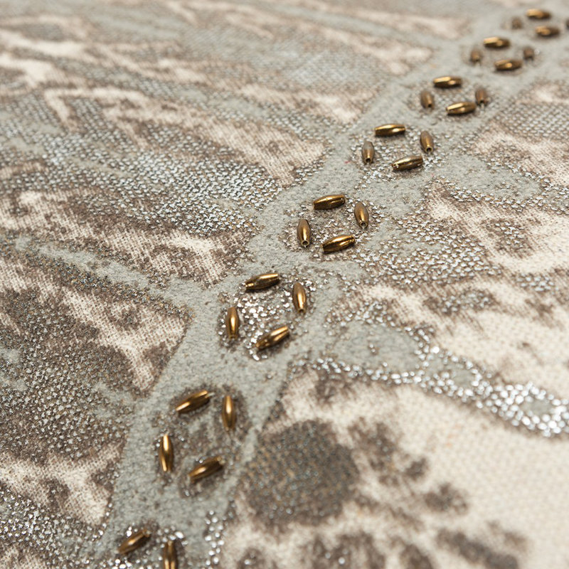 Coussin lombaire gris et beige