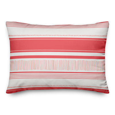 Coussin lombaire d’intérieur/d’extérieur à rayures abstraites abstraites 