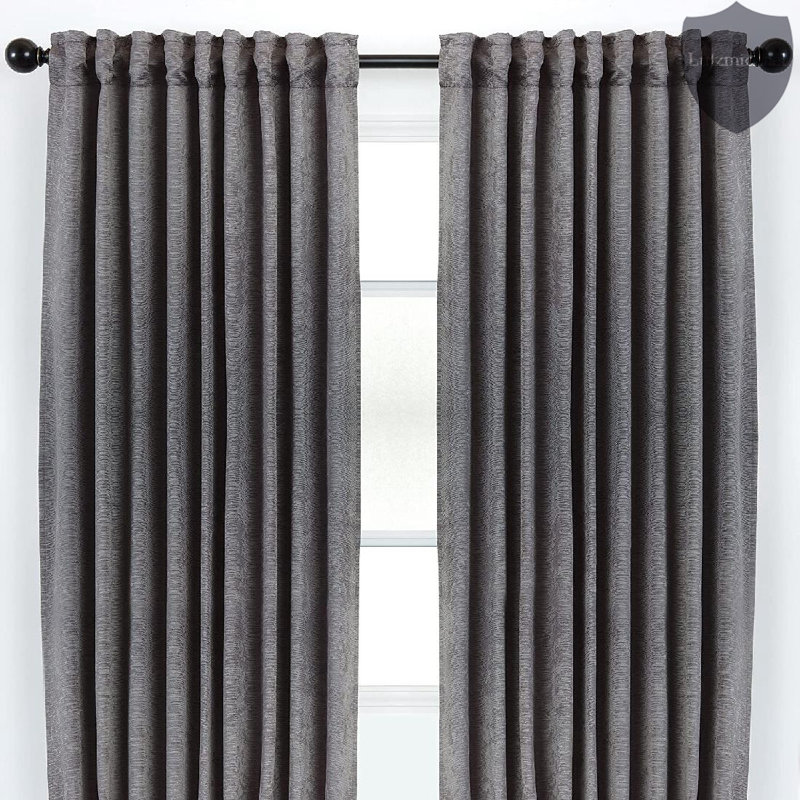 Paire de rideaux obscurcissant Silex, 52 po x 108 po, Gris foncé