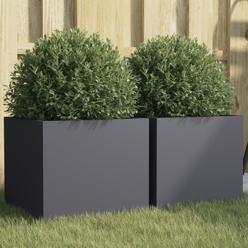 Planter Steel, Anthracite, 29cm H x 32cm W x 30cm D, 2