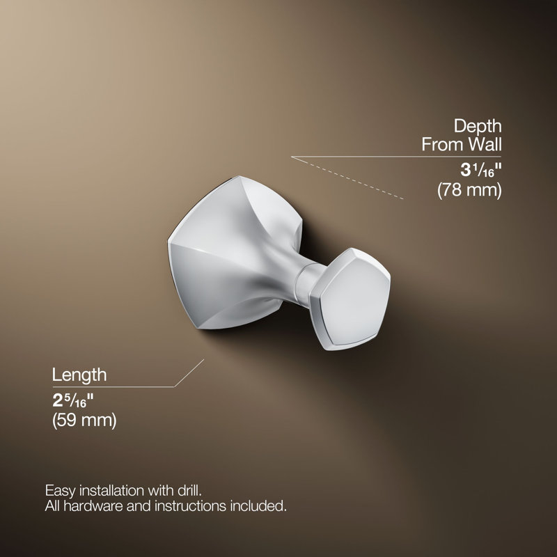 Occasion® Wall Mounted Robe Hook, Polished Chrome
