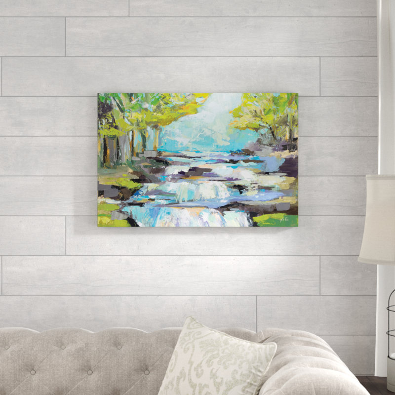 The Waterfall by Jeanette Vertentes - Wrapped Canvas Painting, 51cm H x 76cm W