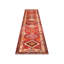 Tapis de couloir unique en laine noué à la main de style années 1960 de 3 pi x 12 pi en rouge