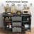 Sideboard Storage Cabinet, Fluted Credenza Buffet Cabinet with Two Doors and Three Drawers for Kitchen and Living Room