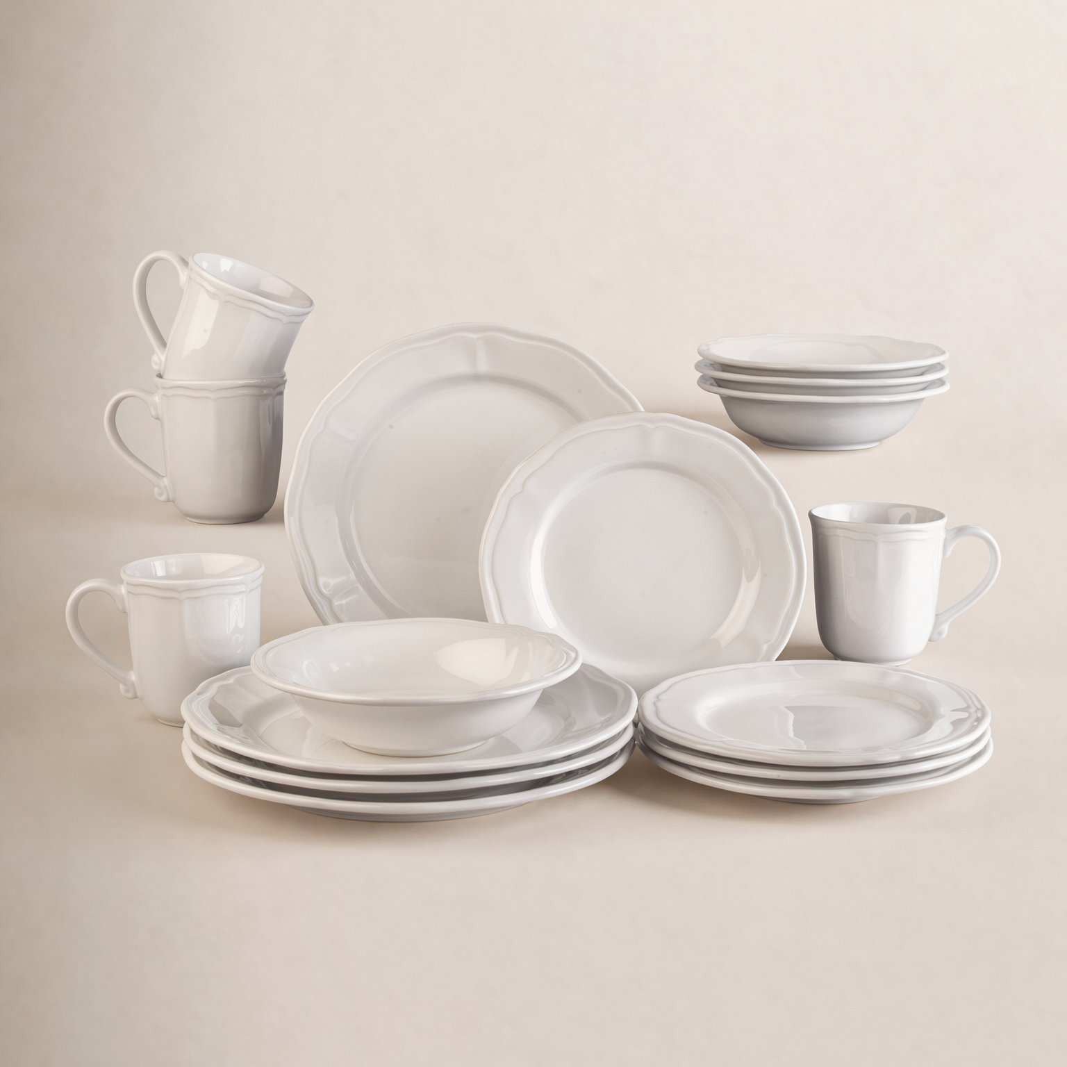 Siena Stoneware Dinnerware Set, White