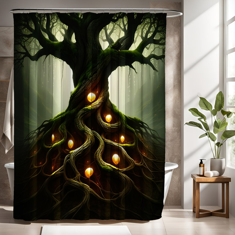 Shower Curtain w/ Bathmat, 72"H x 70"W