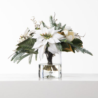Polyether Polyurethane (PU) Poinsettia Arrangement in Vase