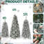 Ensemble de 6 sapins de Noël enneigés en cascade, sapins pleureurs floqués préilluminés avec télécommande, sapins de Noël fins de 1,20 m, 1,50 m et 1,80 m avec 8 modes d'éclairage pour la décoration intérieure des fêtes