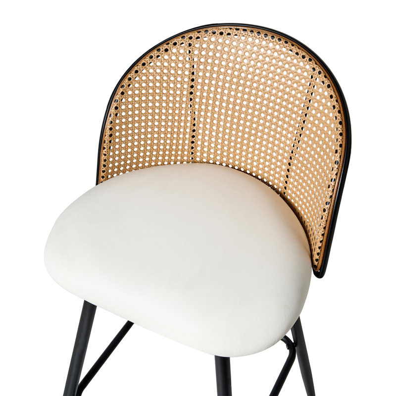 Set of 2 Bar Chairs NATHAN Swivel, White, 66"
