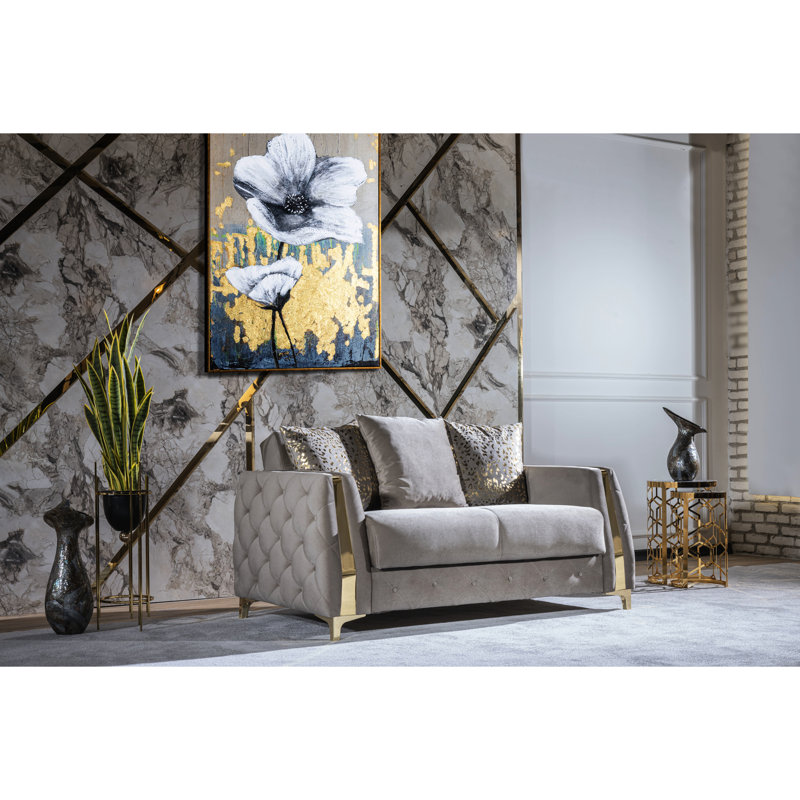 Taupe Modern Offering A Practical Bed Mechanism For Sleeping Arrangement, Under - Seat Compartments Storage Management, And Wood Base