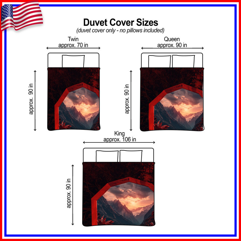 Red Mountain Landscape Duvet Covers, Twin