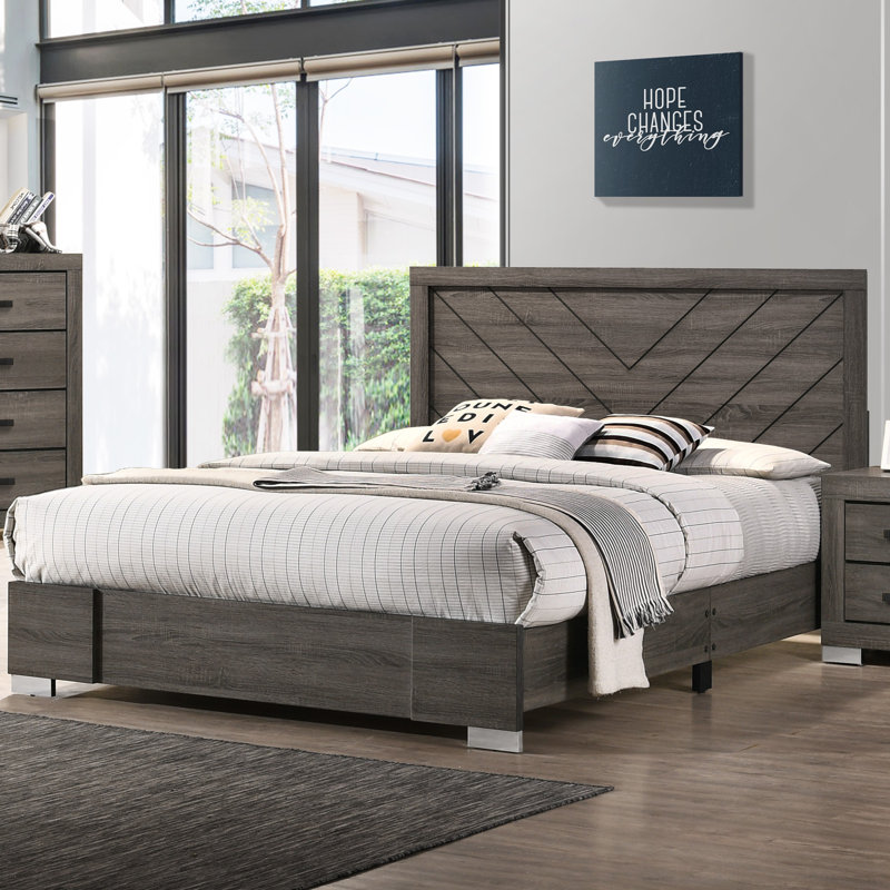 Fuce Solid Wood Standard Bed, Queen