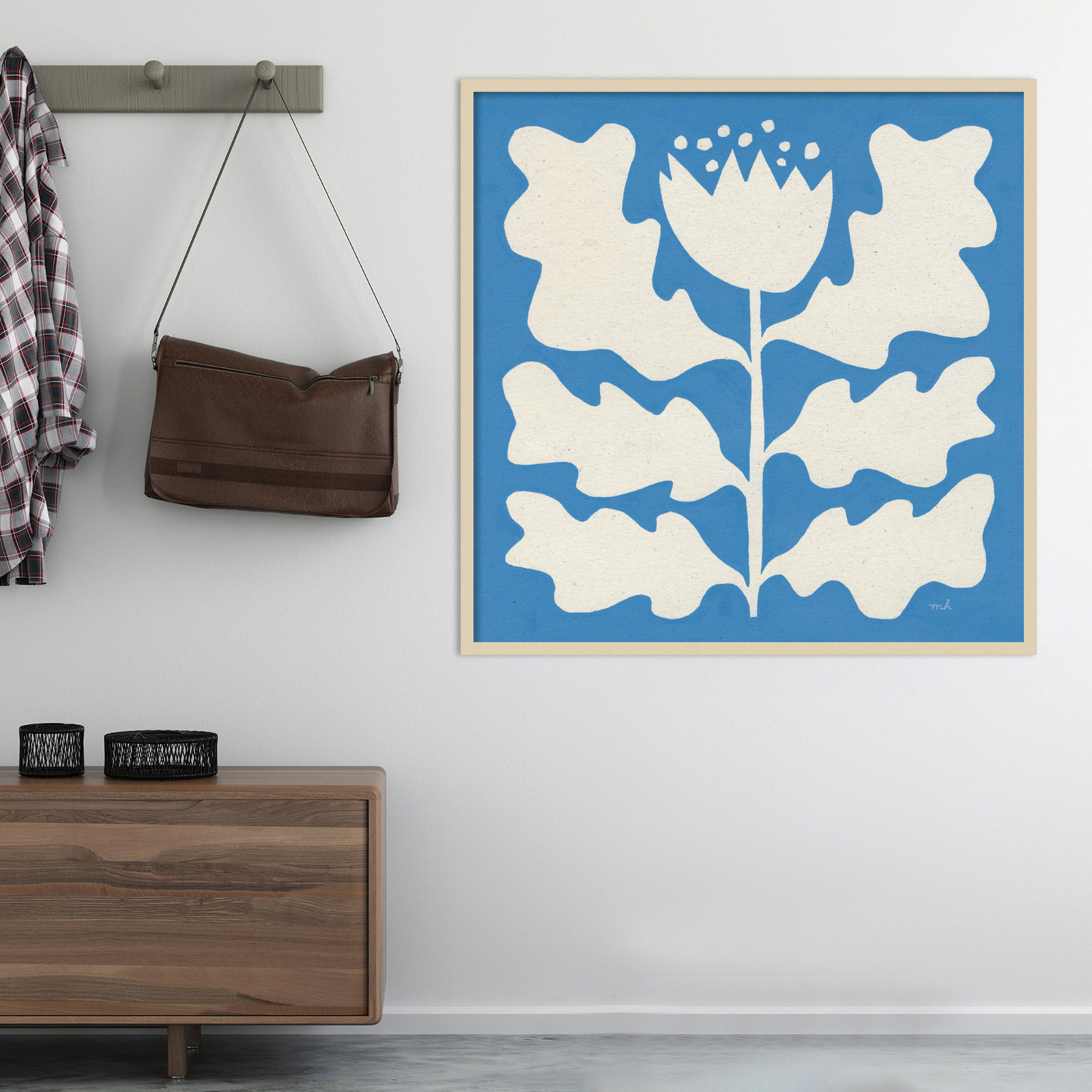 Delighted I Blue by Moira Hershey, Brown, 41" W x 41" H