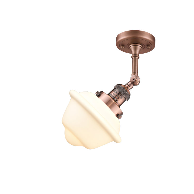Gaspard Dimmable Bath Sconce, Matte White Cased, 60 Watt Vintage Incandescent Bulb, Antique Copper