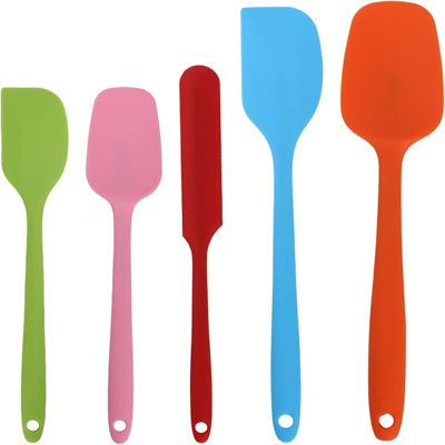 5-Piece Silicone Spatula Set with Ergonomic Handles