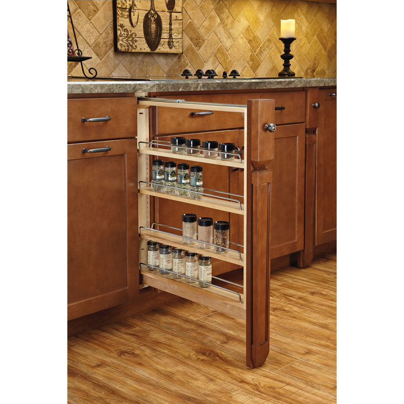 Rev-A-Shelf Pull-Out Base Filler Cabinet Rack w/ Soft-Close, 3" W