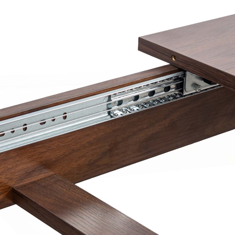 Grande table de salle à manger à rallonge en bois 106,3 po à quatre pieds, Noyer