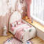 Lit simple tapissier en forme de lapin Princess, lit plateforme simple avec tête et pied de lit, blanc-910563420