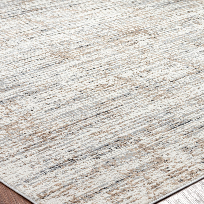 White Tones / Beige Area Rug, Square 8', Gray