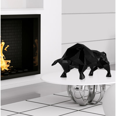 Low Poly Bull Resin Statue