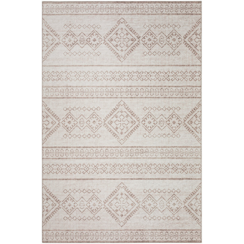 Tapis gris tissé à la machine Ancalin, Rectangle 10 pi x 14 pi