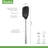 Tovolo Flex-Core Silicone Spoonula with Stainless Steel Handle for Cooking and Baking, Black-95275021