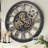 Wall Clock 24" Round Oversized for Living Room decor with Real Moving Gears America Collection-73808860
