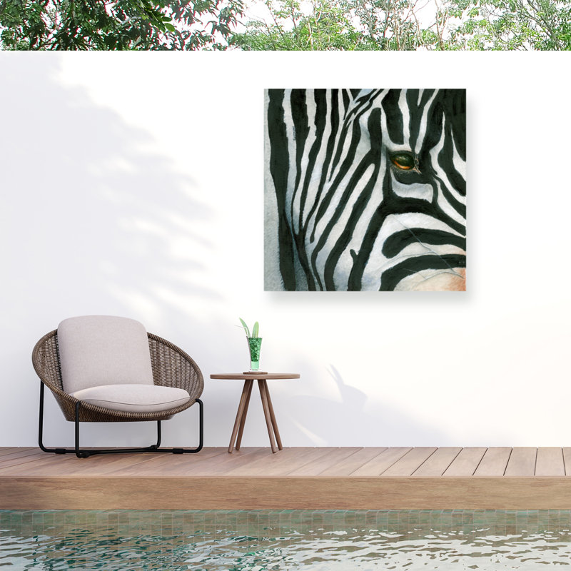 Toile d'extérieur Dave Bartholet Zebra, H 14 po x l 14 po