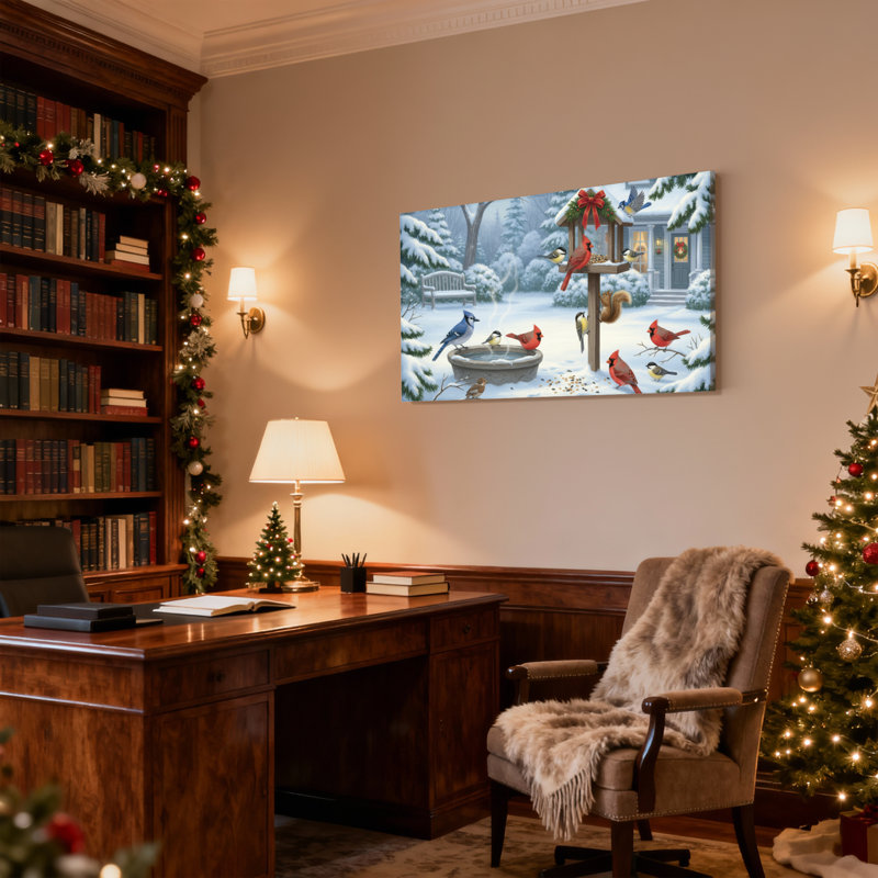 Ensemble de 3 reproductions d'art sur toile, décorations de Noël, H 16 po x l 24 po