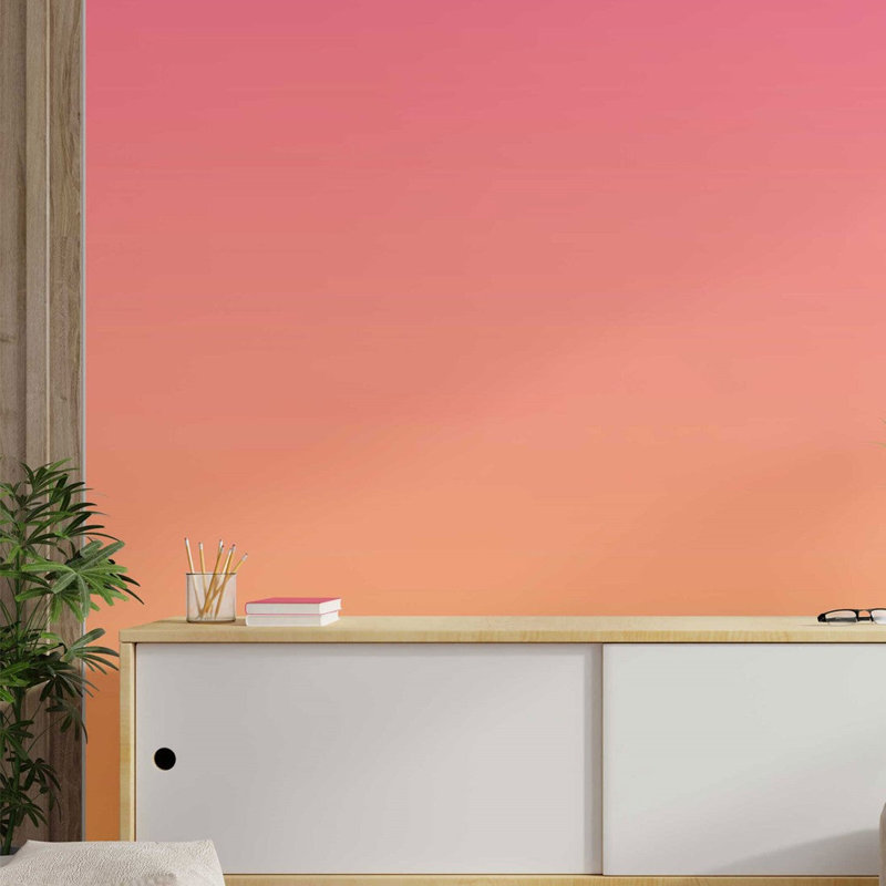 Pink Orange Gradient 96" L X 24" W Peel And Stick Wallpaper N014063