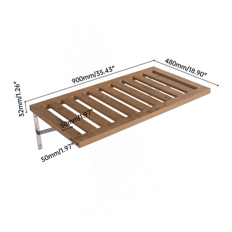 Modern Wall Bathroom Storage Shelves With 2 Mounting Brackets