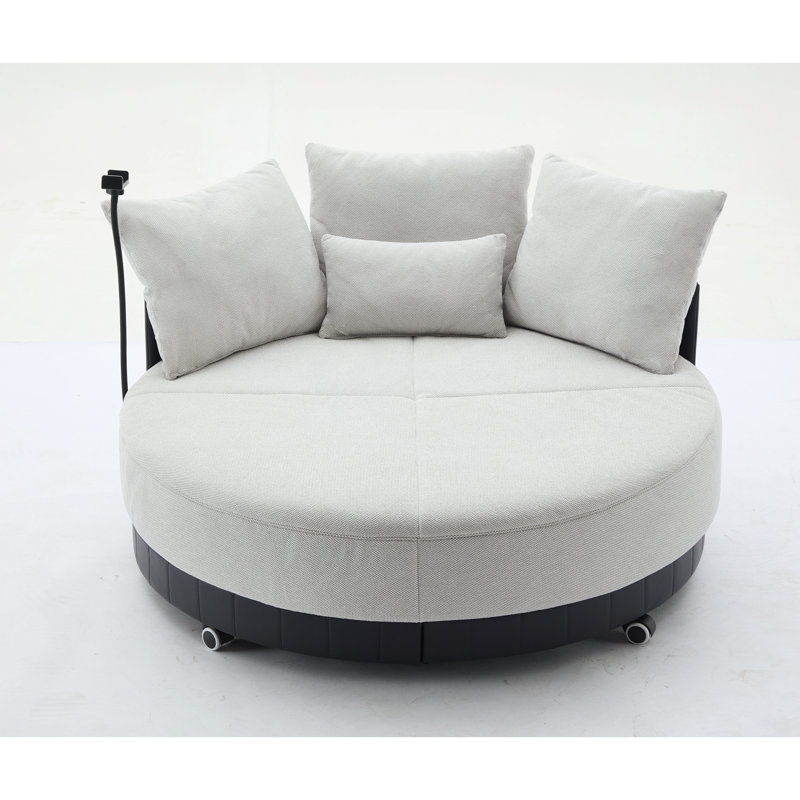 Fauteuil pivotant rond surdimensionné de 52,75 po, Gris