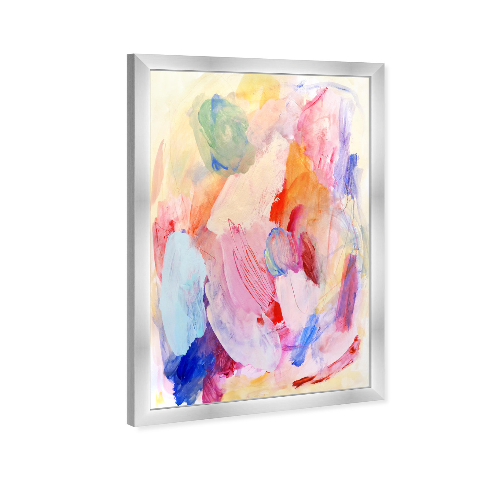 Varying Color Splashes by Oliver Gal, 32" H x 22" W x 0.5" D, Silver