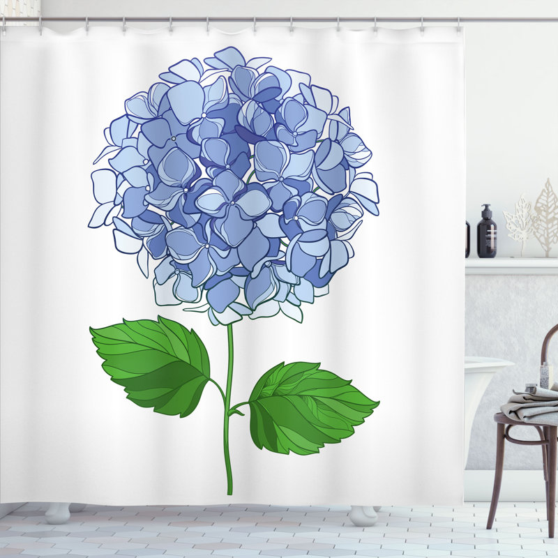 Floral Shower Curtain with Hooks Included, 84"H x 69"W