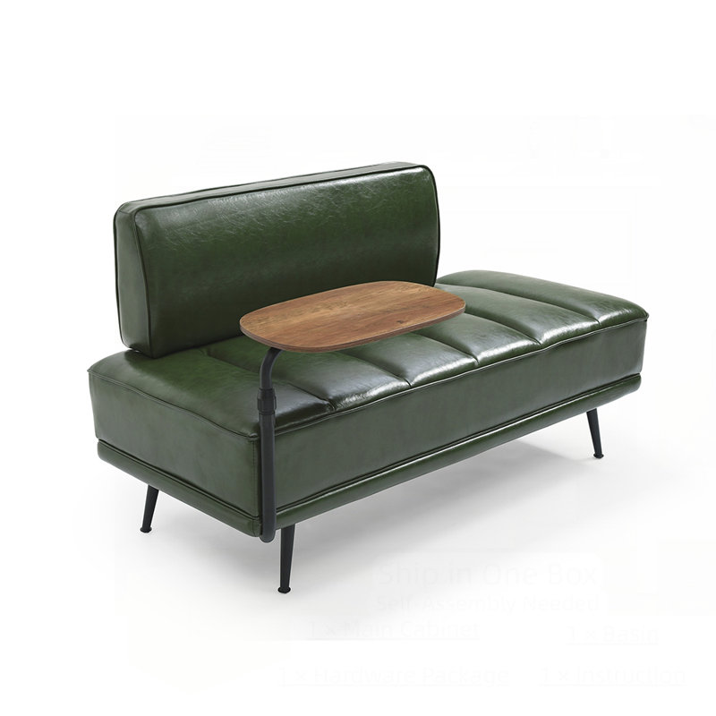 Banc rembourré de 55 po avec plateau pivotant à 360 degrés , Vert