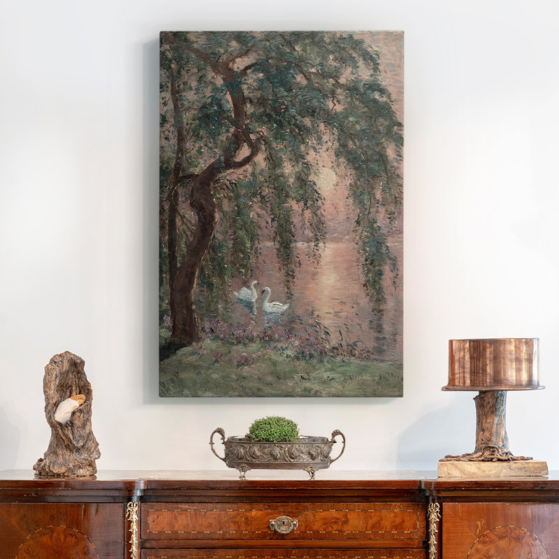 Paysage rétro - impression sur toile tendue, H 61 po x l 41 po