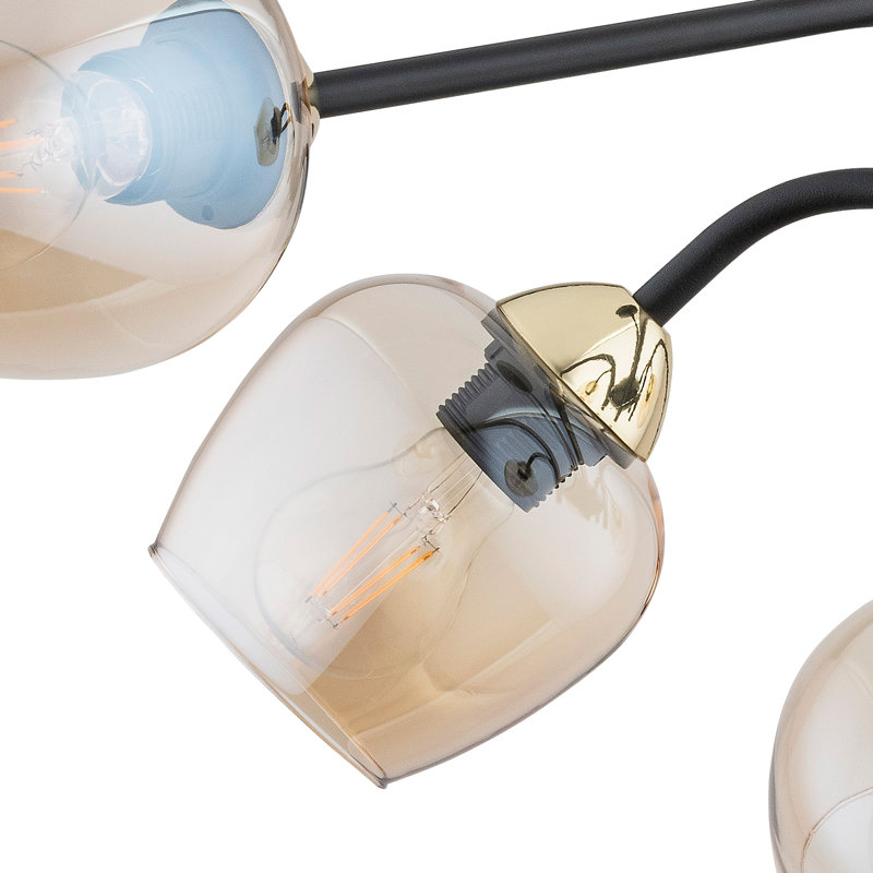 Dickerson 6 - Light Shaded Chandelier, Gold, Amber
