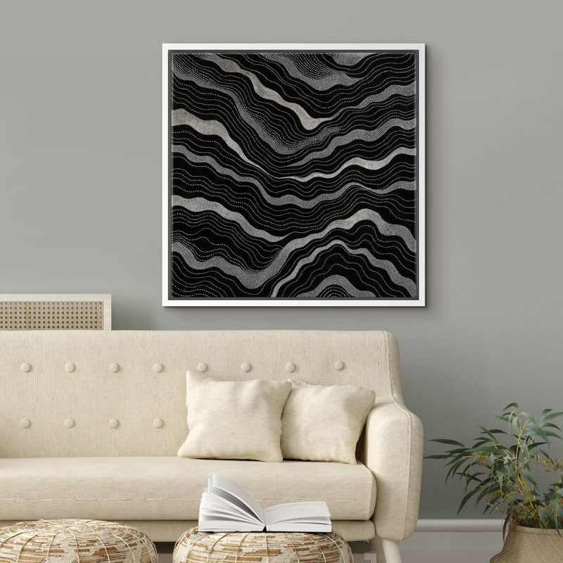Reproduction d'art encadrée sur toile pour décor moderne neutre, H 16 po x l 16 po, Blanc