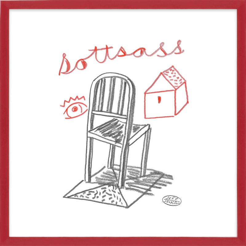 «Chairs Sottsass» encadré par Jeff Jackson, reproduction, L 16 po x H 16 po, Papier avec cadre unique rouge