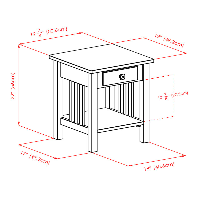 Owasa End Table with Storage