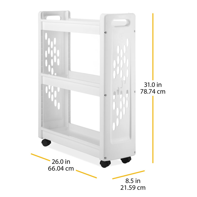 Plastic Free Standing Laundry Cart with Wheels