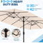 Parasols de patio à double face de 15 pieds avec base incluse, parasol de table de billard extérieur rectangulaire, protection contre les rayons UV, parasols de marché extérieurs pour terrasse de jardin près de la piscine-260801890